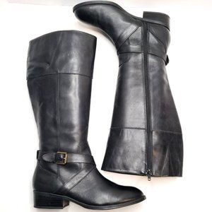 Ralph Lauren Riding Boots Black Leather Knee High Equestrian Heeled Boot Sz 8.5